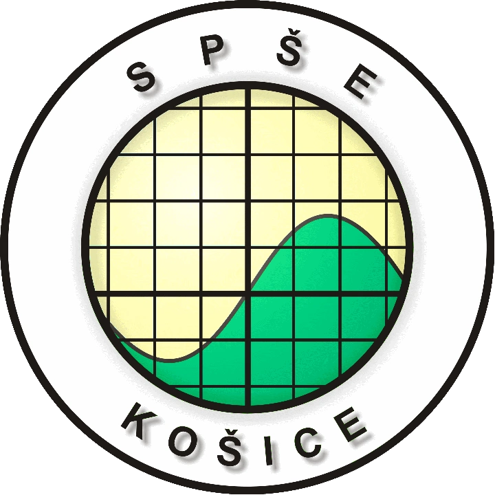 Logo priemyselnej školy elektrotechnickej v zelenej farbe